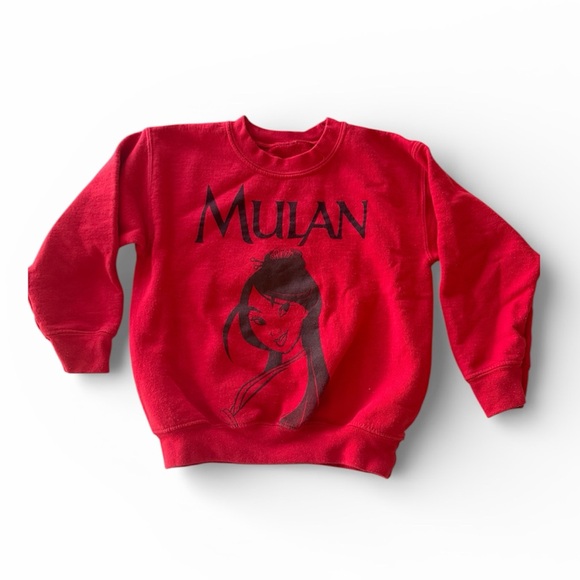 Vintage 90s Disney Mulan Red Crewneck Sweatshirt Kids 5/6